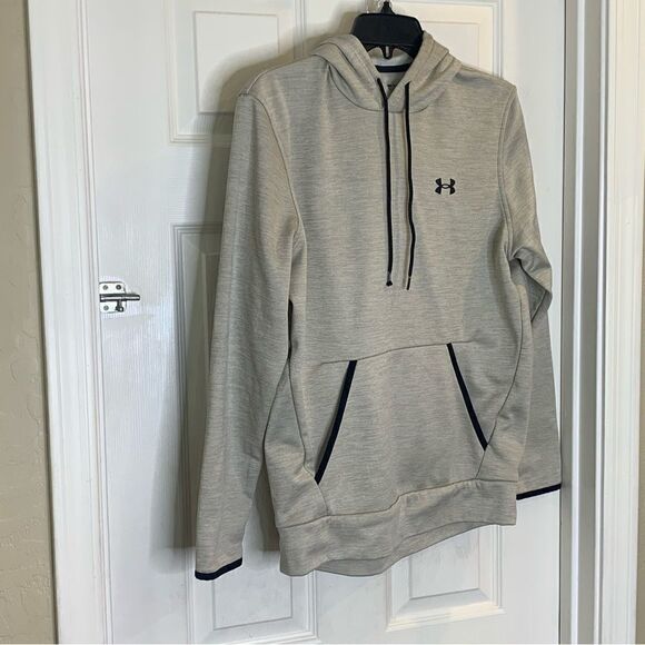 Under Armour Loose Hoodie Heather Cream/Beige with Black trim Size Small - Picture 2 of 8